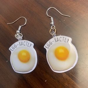 Egg-xactly earrings quirky cheesy